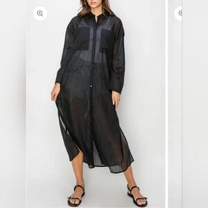 Chic Sheer Black Long Sleeve Dress
